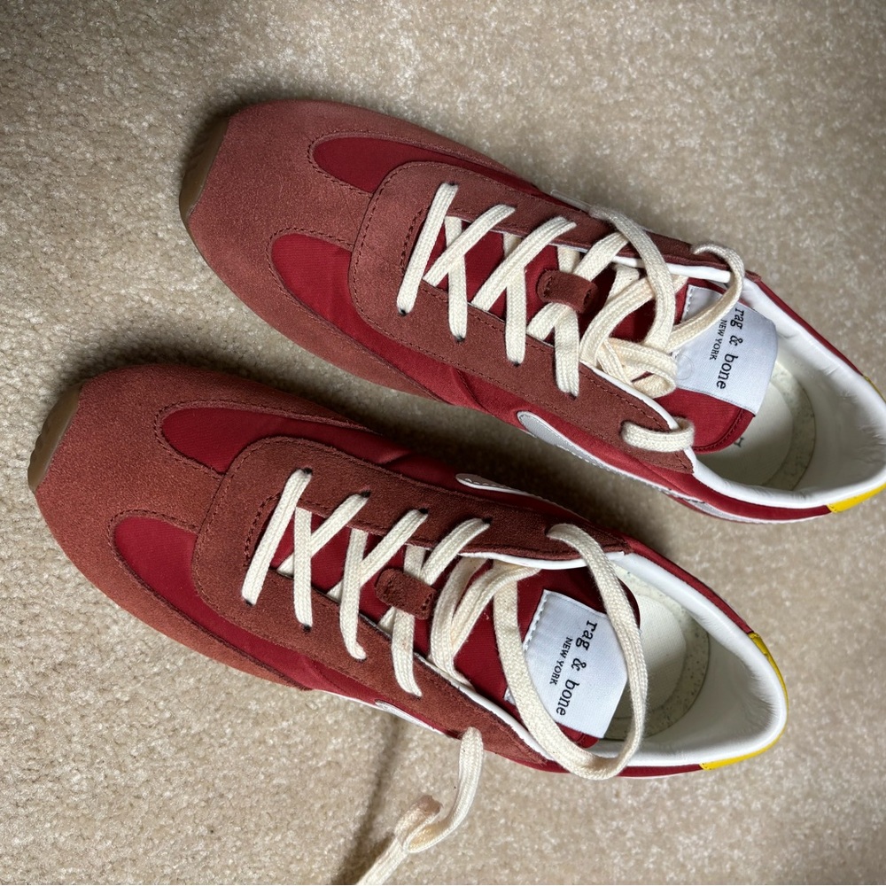 Rag & Bone Burgundy Lace-Up Sneakers